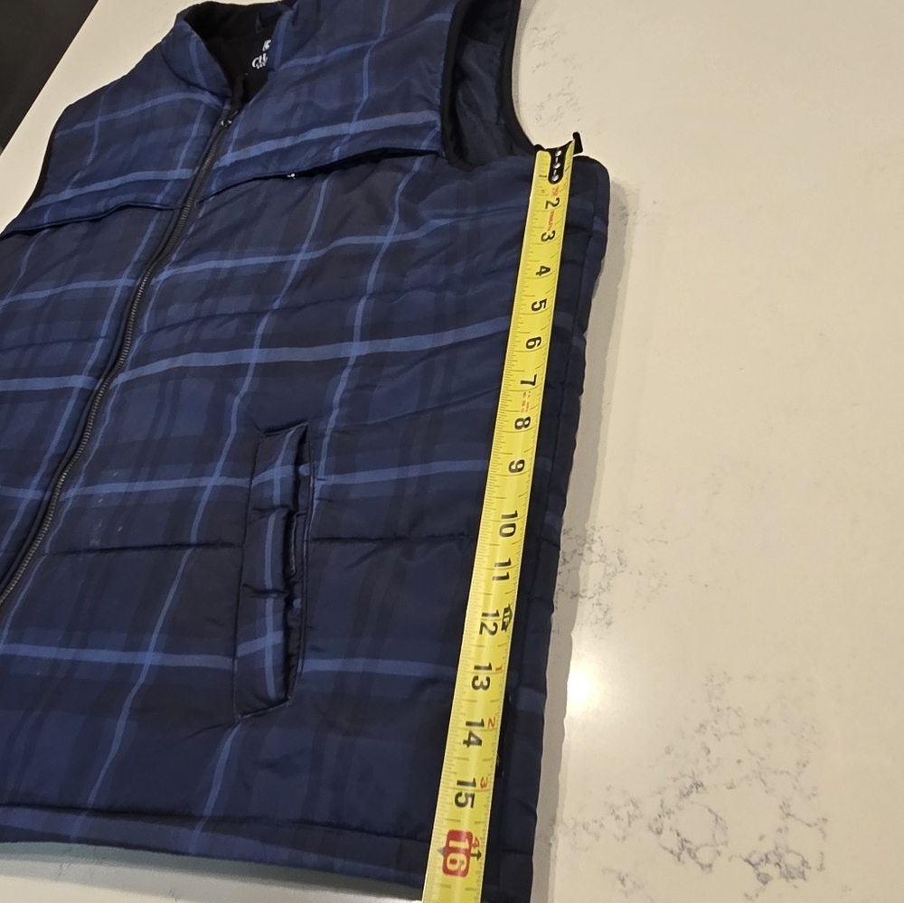 Chaps Blue Plaid Quilted Puffer Vest Jacket Mens Plus Size XXL - Picture 11 of 13